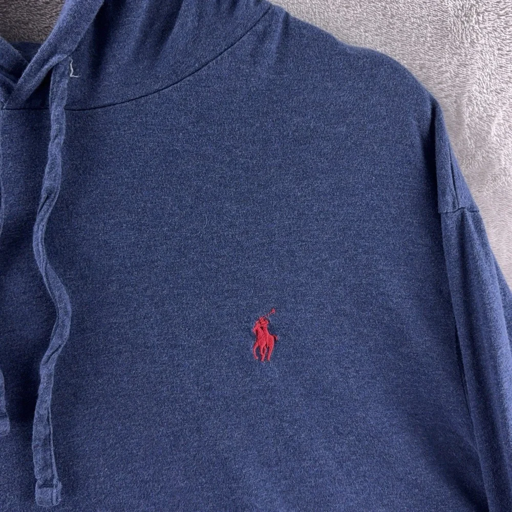 Polo Ralph‎ Lauren Hooded Jersey T Shirt Mens Size Large Blue Casual Preppy